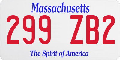 MA license plate 299ZB2
