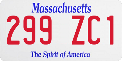 MA license plate 299ZC1