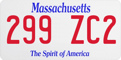 MA license plate 299ZC2