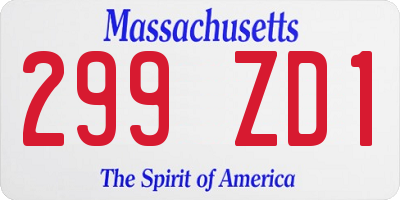 MA license plate 299ZD1