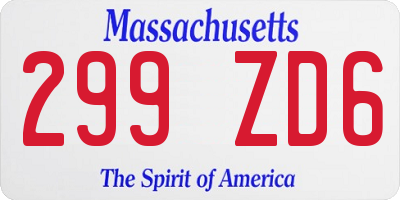 MA license plate 299ZD6