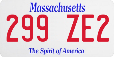MA license plate 299ZE2