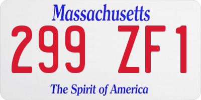 MA license plate 299ZF1