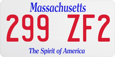 MA license plate 299ZF2
