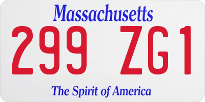 MA license plate 299ZG1