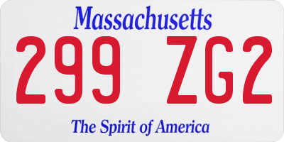 MA license plate 299ZG2