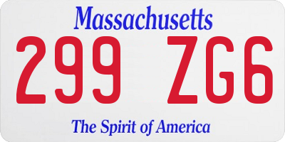 MA license plate 299ZG6
