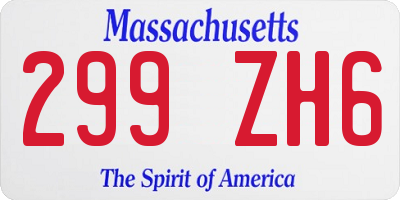 MA license plate 299ZH6