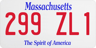 MA license plate 299ZL1