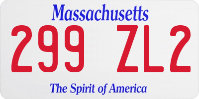 MA license plate 299ZL2