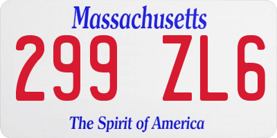 MA license plate 299ZL6
