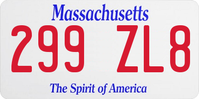 MA license plate 299ZL8