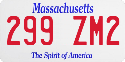 MA license plate 299ZM2