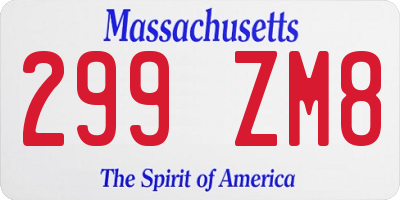 MA license plate 299ZM8