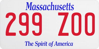 MA license plate 299ZO0