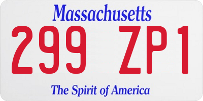 MA license plate 299ZP1