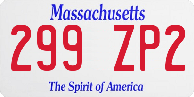 MA license plate 299ZP2