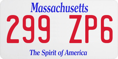 MA license plate 299ZP6