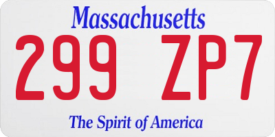 MA license plate 299ZP7