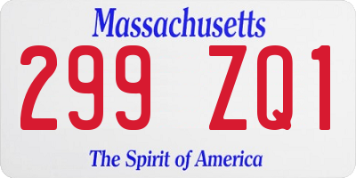 MA license plate 299ZQ1