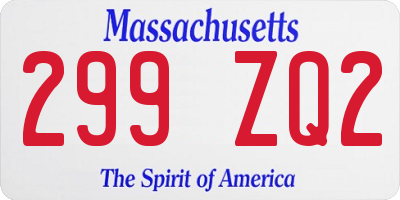 MA license plate 299ZQ2