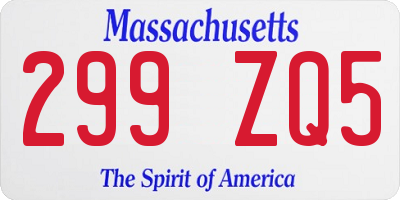 MA license plate 299ZQ5