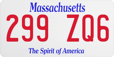 MA license plate 299ZQ6