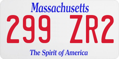 MA license plate 299ZR2