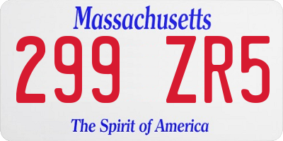 MA license plate 299ZR5