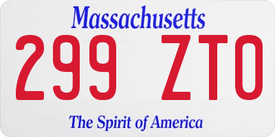 MA license plate 299ZT0