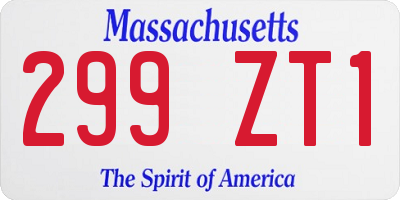 MA license plate 299ZT1