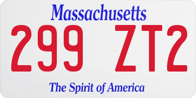 MA license plate 299ZT2