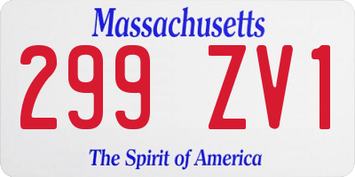 MA license plate 299ZV1