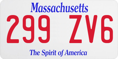 MA license plate 299ZV6
