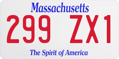 MA license plate 299ZX1
