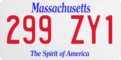 MA license plate 299ZY1