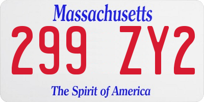 MA license plate 299ZY2