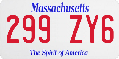 MA license plate 299ZY6