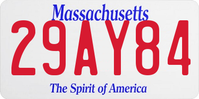 MA license plate 29AY84