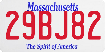 MA license plate 29BJ82