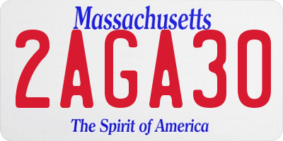 MA license plate 2AGA30