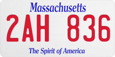 MA license plate 2AH836