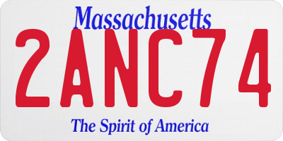 MA license plate 2ANC74