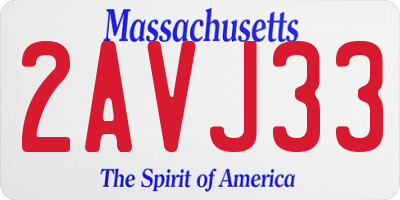 MA license plate 2AVJ33