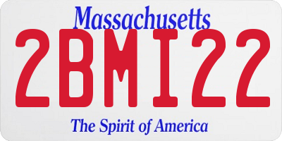 MA license plate 2BMI22