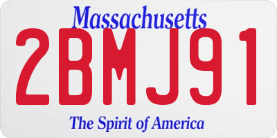 MA license plate 2BMJ91