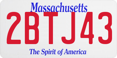 MA license plate 2BTJ43