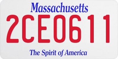 MA license plate 2CE0611