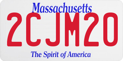 MA license plate 2CJM20