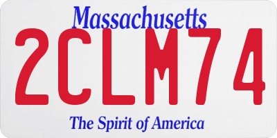 MA license plate 2CLM74